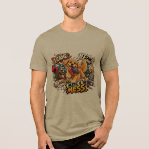 Camiseta Triblenda Perro de oro divertido Hice un lío Perro caótico H