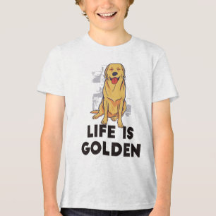Camiseta Triblenda Perro del Golden Retriever - La vida es dorada