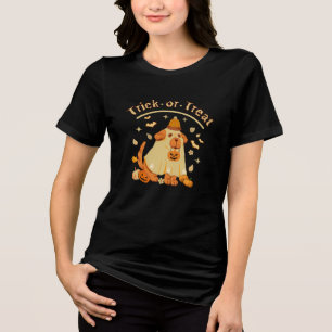 Camiseta Triblenda Perro fantasma pequeño Retro Spooky temporada dive