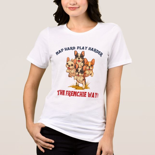 Camiseta Triblenda Perro francés de Bulldog (Anverso)