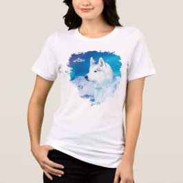 Camiseta Triblenda Perro Husky personalizado con montañas