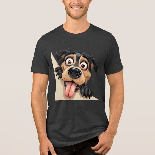 Camiseta Triblenda Perro juguetón (Anverso)