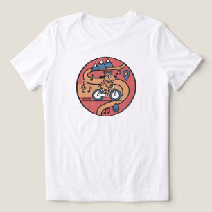 Camiseta Triblenda Perro juguetón en bicicleta - Personalizado retro 