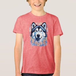 Camiseta Triblenda Perro Malamute De Alaska Rodeado De Olvidantes