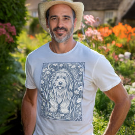Camiseta Triblenda Perro malhumorado en un antiguo jardín inglés