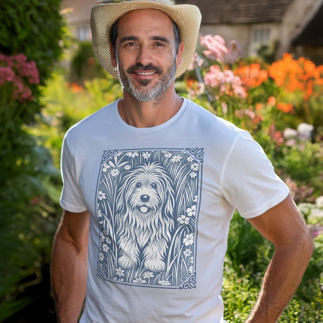 Camiseta Triblenda Perro malhumorado en un antiguo jardín inglés (Subido por el creador)