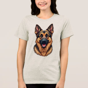 Camiseta Triblenda Perro pastor alemán - Amor leal e inteligente del