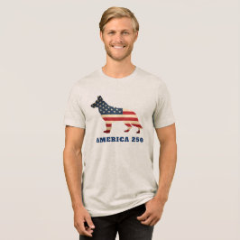 Camiseta Triblenda Perro pastor alemán patriótico América 250