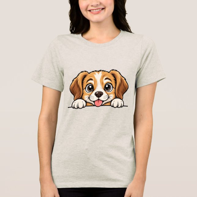 Camiseta Triblenda Perro Peekaboo (Anverso)