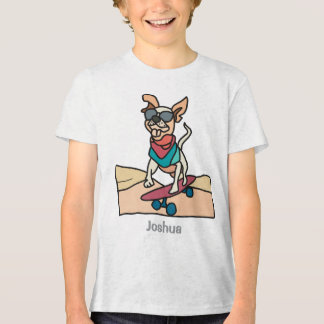 Camiseta Triblenda Perro retro callejero con gafas de sol en el Skate