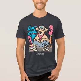 Camiseta Triblenda Perro retro callejero relajado | Divertido