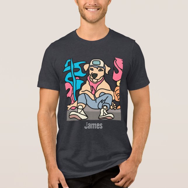 Camiseta Triblenda Perro retro callejero relajado | Divertido (Anverso)