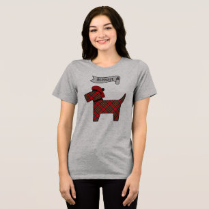 Camiseta Triblenda Perro Scottie Personalizado Tartán Stewart