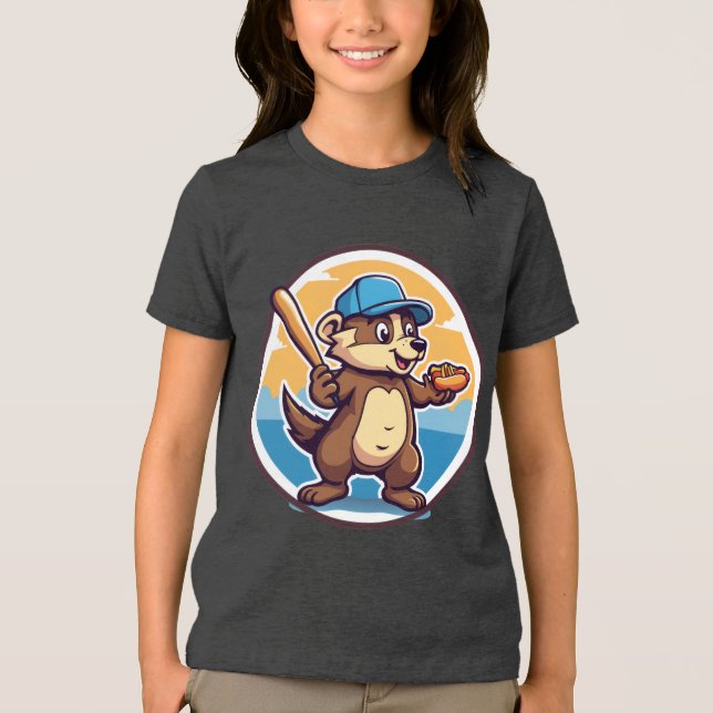 Camiseta Triblenda Perros calientes y béisbol (Anverso)