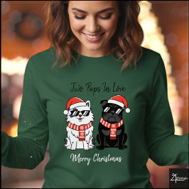 Camiseta Triblenda Perros geniales de Navidad con gorro y bufanda de 