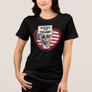 Camiseta Triblenda Perros para Trump: Patriotas apolíticos