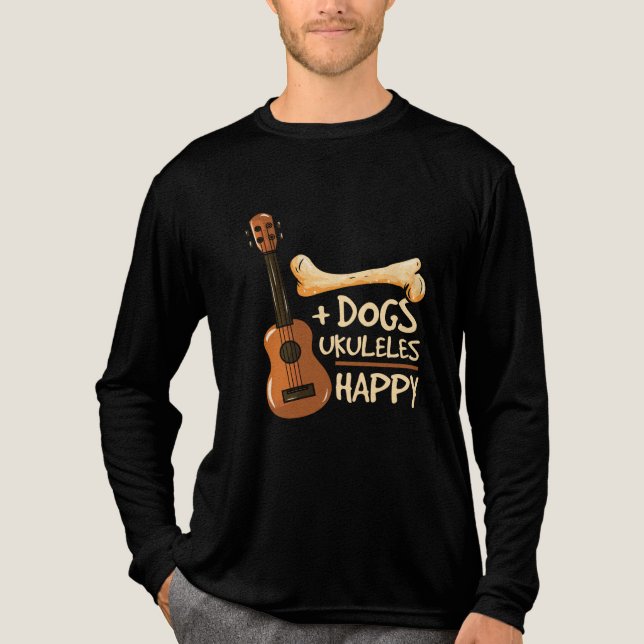 Camiseta Triblenda Perros y Ukulele me hace feliz Novedad (Anverso)