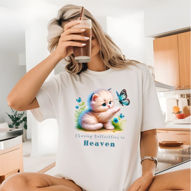 Camiseta Triblenda Persiguiendo mariposas en gato pesado (Subido por el creador)
