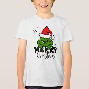 Camiseta Triblenda Personaje gruñón verde de Navidad con sombrero de 
