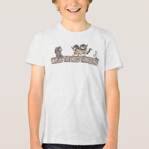 Camiseta Triblenda Personajes de Donde viven los monstruos en el logo
