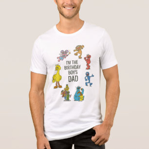 Camiseta Triblenda Personajes Vintage de Sesame Street Cumpleaños Tri