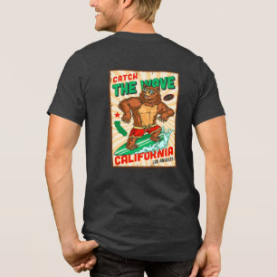 Camiseta Triblenda Personaliza Oso Surfista de California Atrapa La O
