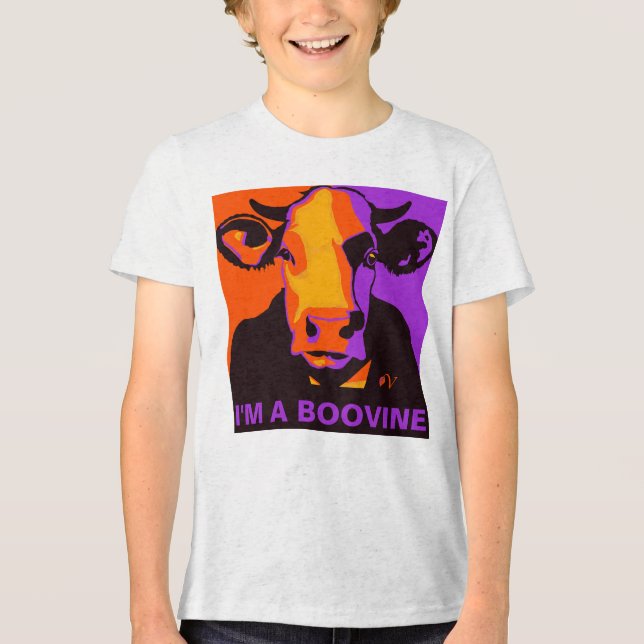 Camiseta Triblenda ¡Personalizable! Camiseta de vaca de arte pop boov (Anverso)
