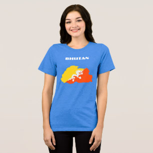 Camiseta Triblenda Personalizable Especial BHUTÁN Turístico Azul