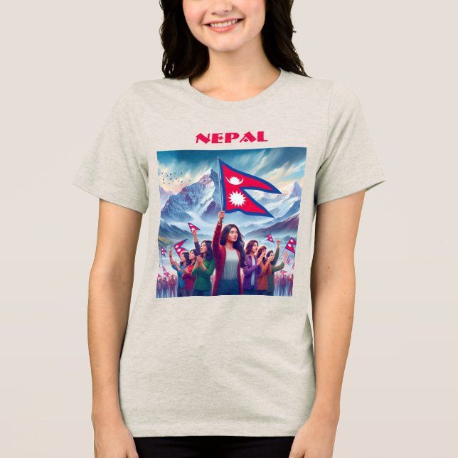 Camiseta Triblenda PERSONALIZABLE Especial NEPAL Turístico Azul (Anverso)