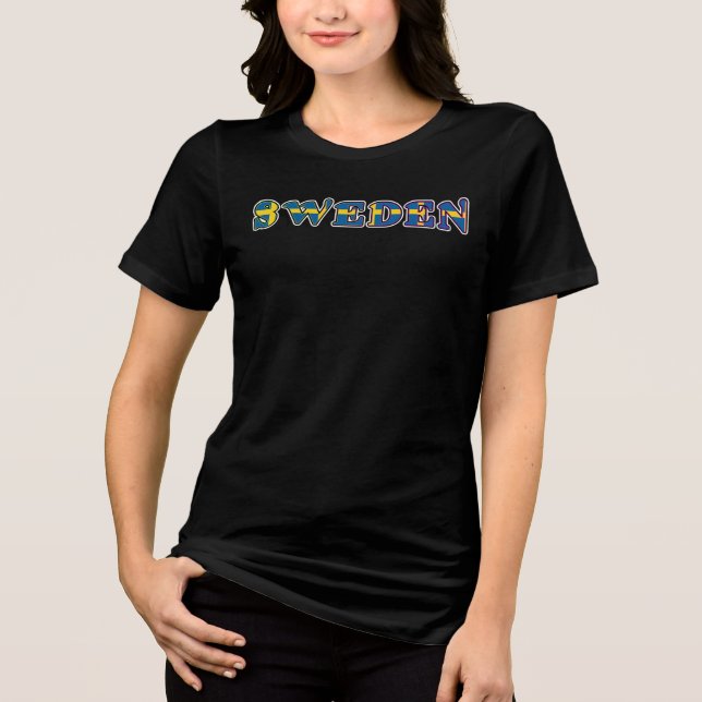 Camiseta Triblenda PERSONALIZABLE Especial SUECIA Turista Negro (Anverso)