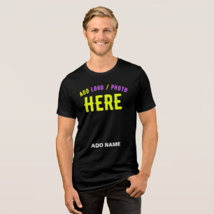 CAMISETA TRIBLENDA PERSONALIZABLE MODERNO ESTILO NEGRO VERIFICADO MAR