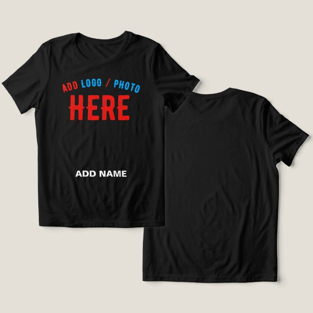 CAMISETA TRIBLENDA PERSONALIZABLE MODERNO ESTILO NEGRO VERIFICADO MAR (Diseño Anverso y Reverso)