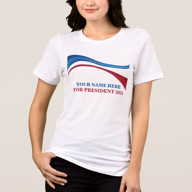Camiseta Triblenda Personalizado añada su propia candidata a la presi (Anverso)