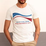 Camiseta Triblenda Personalizado añada su propio candidato a la presi<br><div class="desc">Personalizar tu propia campaña política mezcle camisetas con tu propio nombre u otro político con esta artística bandera estadounidense en rojo,  blanco y azul. Agregar un nombre personalizado para presidente en 2024.</div>