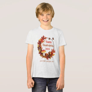 Camiseta Triblenda Personalizado Autumn deja feliz día de gracias