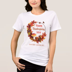 Camiseta Triblenda Personalizado Autumn deja feliz día de gracias
