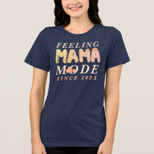 Camiseta Triblenda Personalizado Boho Nueva Mamá Cita Desde El Año Co