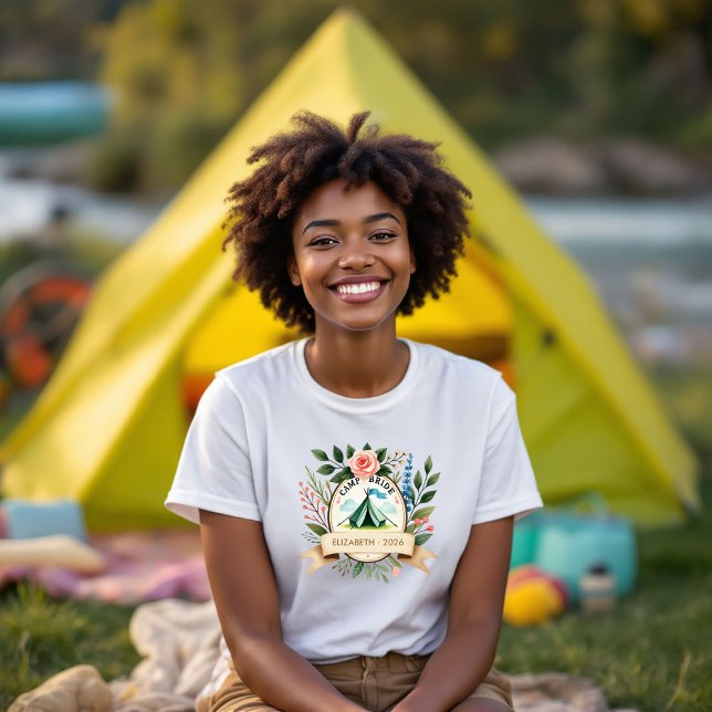 Camiseta Triblenda Personalizado Camp Bride Bachelorette (Custom Camp Bride Bachelorette Tri-Blend Shirt)
