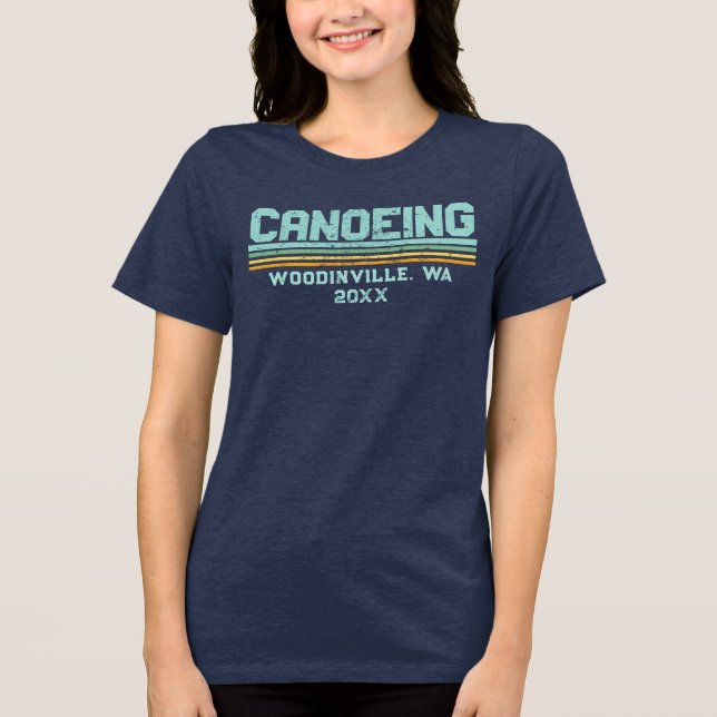 Camiseta Triblenda Personalizado Canoeing Lover Canoe Location Nombre (Anverso)