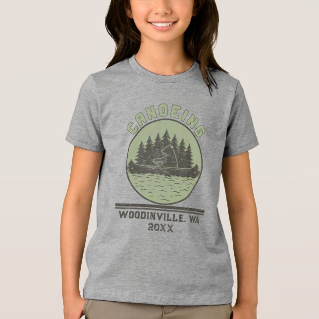 Camiseta Triblenda Personalizado Canoeing Lover Canogue Location Nomb (Anverso)