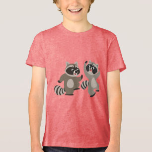 Camiseta Triblenda Personalizado de baile lindo Raccoons camiseta par