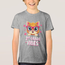 Camiseta Triblenda Personalizado de gatos con gafas de segundo grado