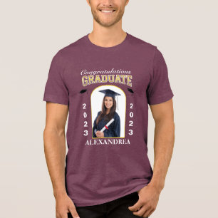 Camiseta Triblenda Personalizado de Graduación de Foto Graduada Felic