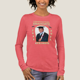 Camiseta Triblenda Personalizado de Graduación de Foto Graduada Felic