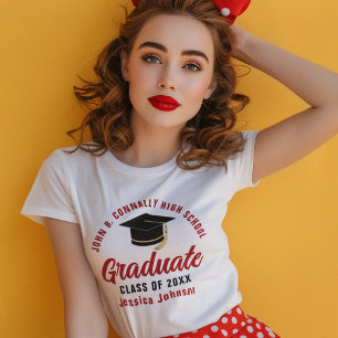 Camiseta Triblenda Personalizado de Graduados Rojos 2025 Graduación f