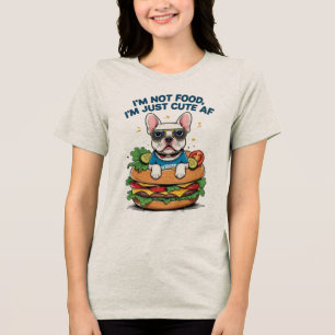 Camiseta Triblenda Personalizado de hamburguesa de Bulldog francés   
