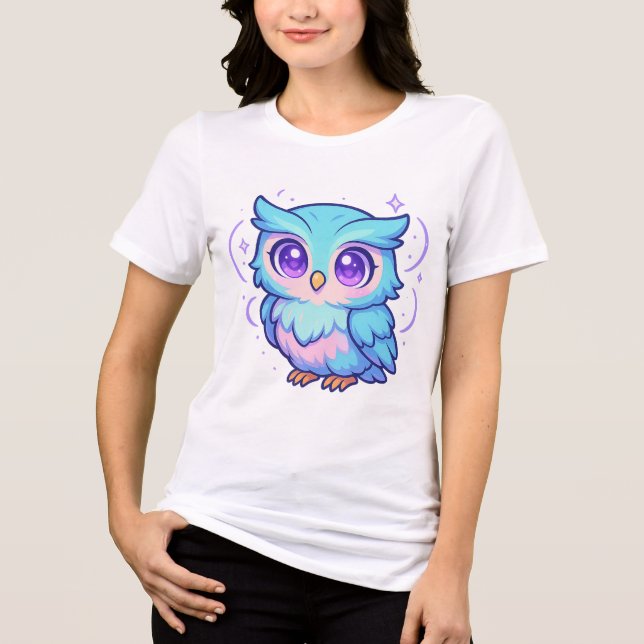 Camiseta Triblenda Personalizado de la lechuza Kawaii Pastel T-Shirt (Anverso)