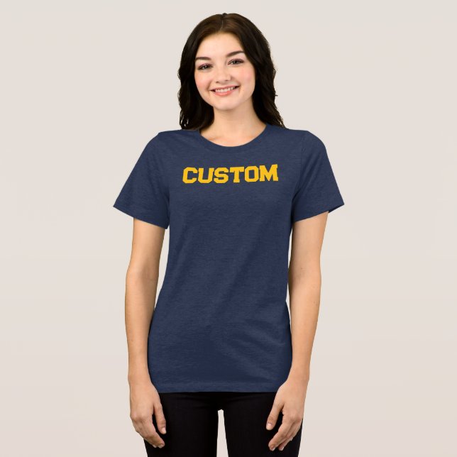 Camiseta Triblenda Personalizado de la Marina y la Universidad de Oro (Anverso Completo )
