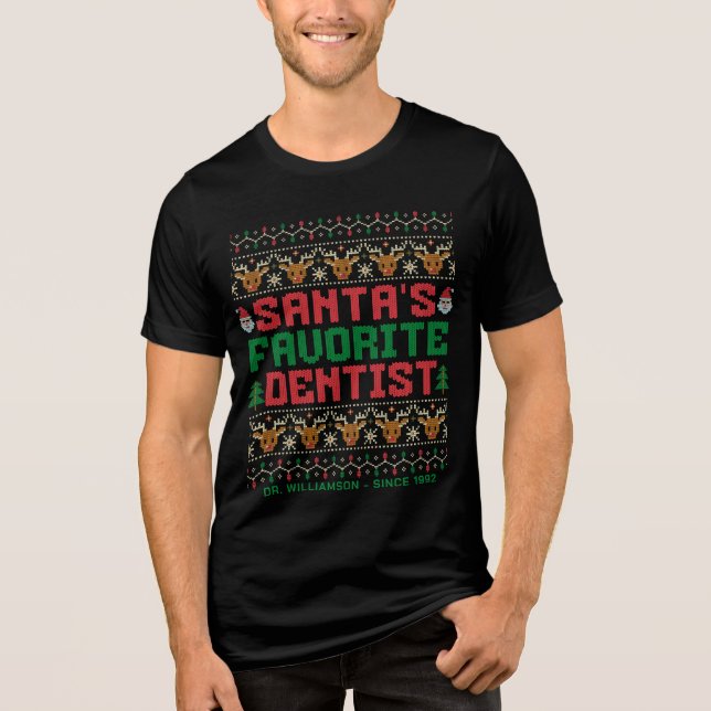 Camiseta Triblenda Personalizado de Navidades feos y dentistas favori (Anverso)