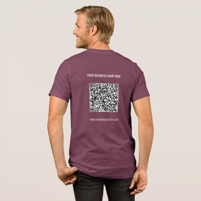 Camiseta Triblenda Personalizado de texto de código QR personalizado  (Detrás Completo)